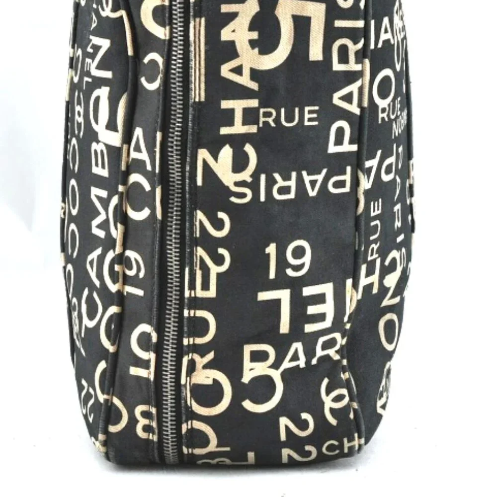 EUC Chanel Vintage Rue Cambon 31 Shoulder Bag Tote Satchel Black Ivory Travel - Picture 10 of 14